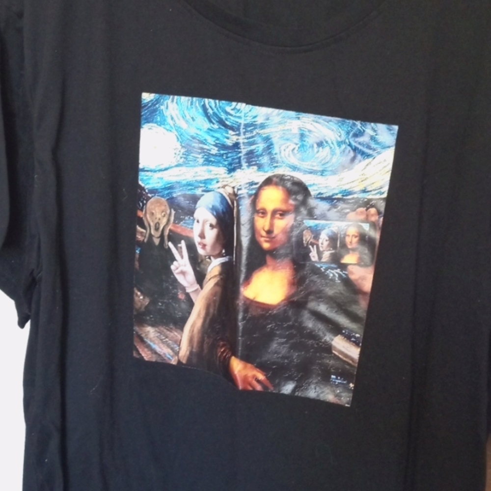 4X Shein T-shirt with the fun paintings by Vince Van Gogh and other painters
